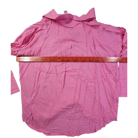 GeeGee Ultra Soft Lightweight Button Up Long Sleeve Top Pink Shirt Womens M New - Picture 9 of 9